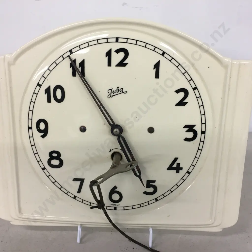 Vintage German 'Juba' Ceramic Wall Clock #3468  Image 1++
